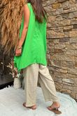 Made in Italy Pia Pillow Cotton Pocketed Dip Side Tank Lime /12